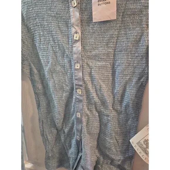 crabtree evelyn NWT Mohair, Wool, Silk Blend Cardigan Sweatee Dusty Blue. Medium - Picture 8 of 15